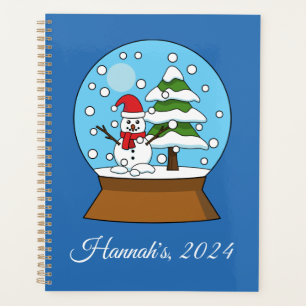 Snow Globe w/ Snowman and Pine Tree   Personalize Planner