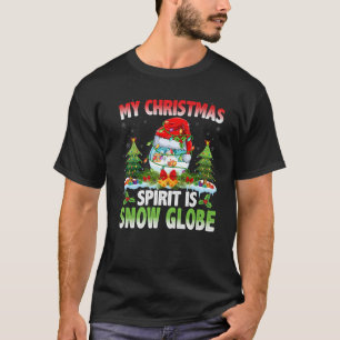Snow Globe Wearing Santa Hat Christmas Spirit Snow T-Shirt