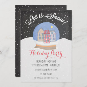 Snow Globe Winter Let it snow Holiday Party Invitation