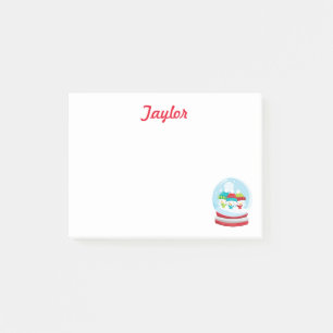 Snow globe winter post-it notes