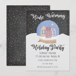 Snow Globe Winter Snow House Warming Holiday Party Invitation