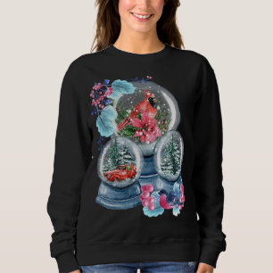 Snow Globe Winter Snow Red Cardinal Bird Snowglobe Sweatshirt