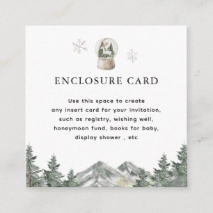 Snow Globe Winter Wonderful Birthday Custom  Enclosure Card