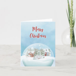 Snow globe Winter wonderland christmas  Holiday Card