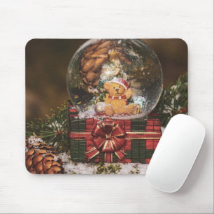 Snow globe with cute Bear Mouse Mat