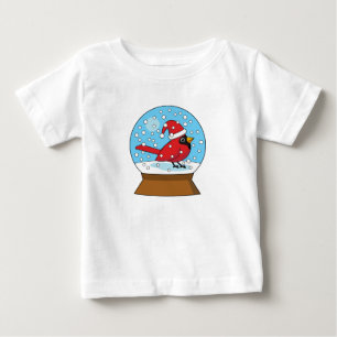 Snow Globe with Cute Red Cardinal Baby T-Shirt