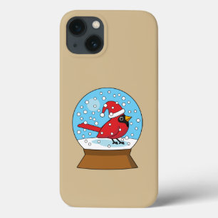 Snow Globe with Cute Red Cardinal iPhone 13 Case
