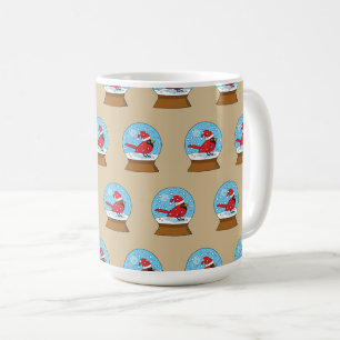 Snow Globe with Cute Red Cardinal Coffee Mug