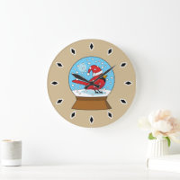 Snow Globe with Cute Red Cardinal