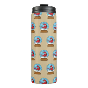 Snow Globe with Cute Red Cardinal Thermal Tumbler
