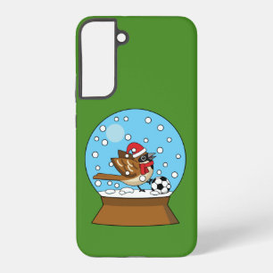 Snow Globe with Cute Sparrow Playing Soccer Samsung Galaxy Case