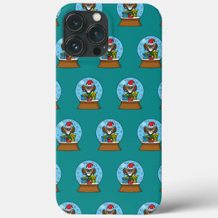 Snow Globe with Santa Claus Owl iPhone 13 Pro Max Case