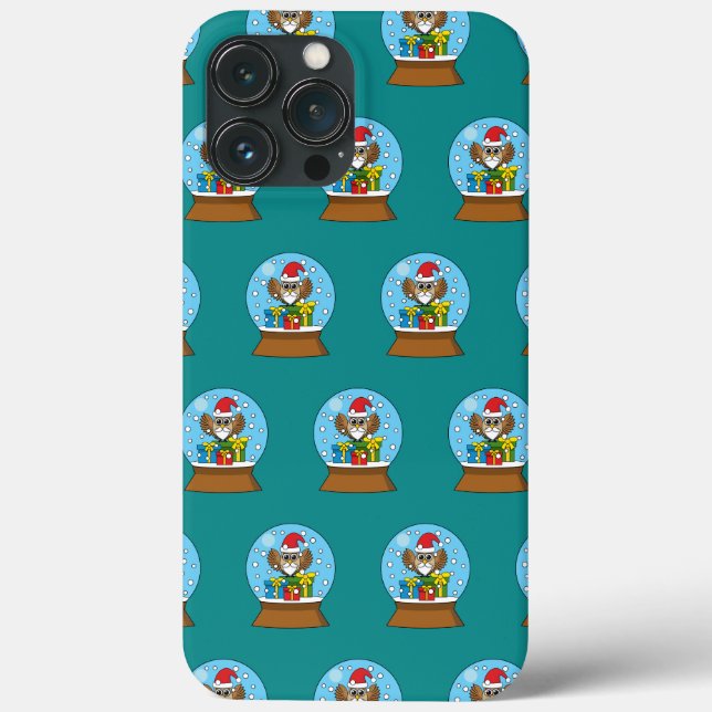 Snow Globe with Santa Claus Owl Case-Mate iPhone Case (Back)