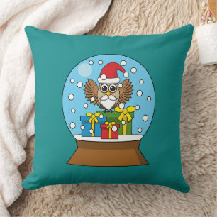 Snow Globe with Santa Claus Owl Cushion