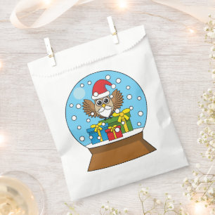 Snow Globe with Santa Claus Owl Favour Bags