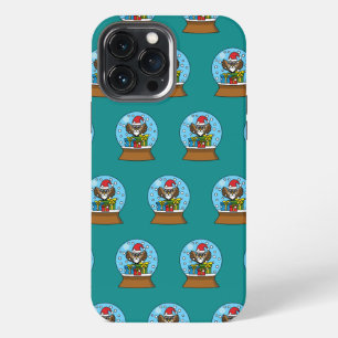 Snow Globe with Santa Claus Owl iPhone 13 Pro Max Case
