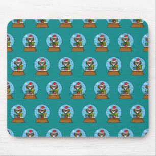 Snow Globe with Santa Claus Owl Mouse Mat