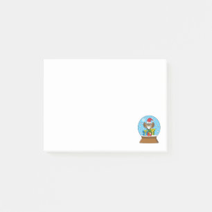 Snow Globe with Santa Claus Owl Post-it Notes
