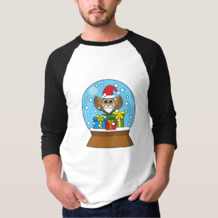 Snow Globe with Santa Claus Owl T-Shirt