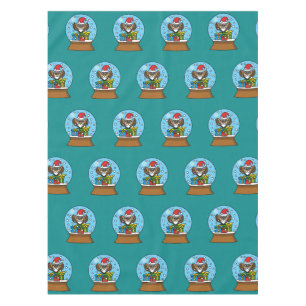 Snow Globe with Santa Claus Owl Tablecloth