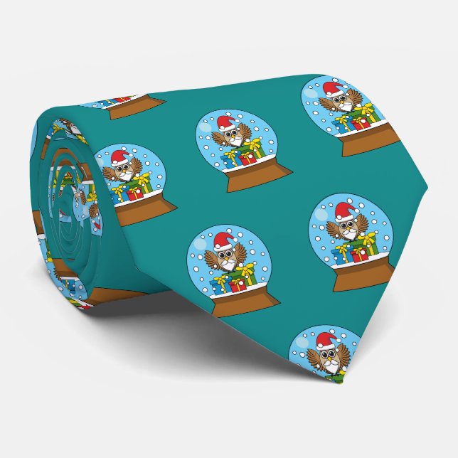 Snow Globe with Santa Claus Owl Tie (Rolled)