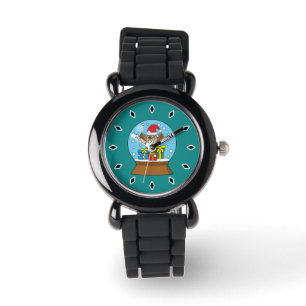 Snow Globe with Santa Claus Owl Watch