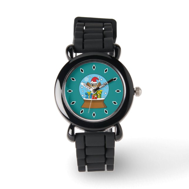 Snow Globe with Santa Claus Owl Watch (Front)