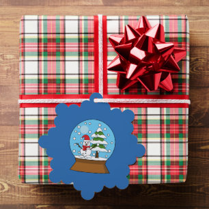Snow Globe with Snowman and Pine Tree Decoration Card