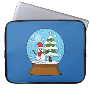 Snow Globe with Snowman and Pine Tree Laptop Sleeve