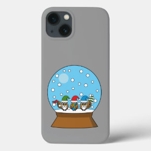 Snow Globe with Three Gnome Owls iPhone 13 Case