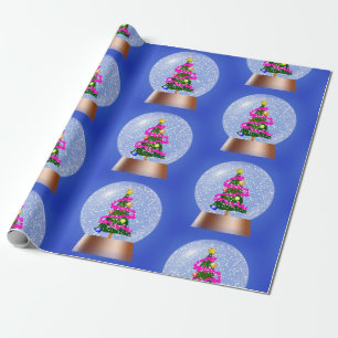 snow globe wrapping paper