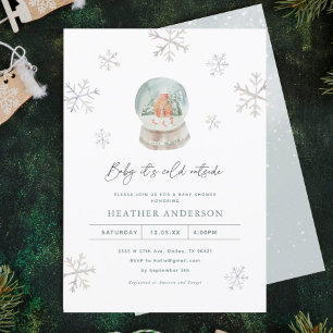 Snow Globes Winter Wonderland Winter Baby Shower Invitation
