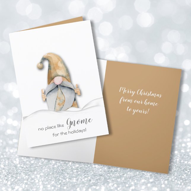 Snow Gnome Christmas Folded Holiday Card (Creator Uploaded)