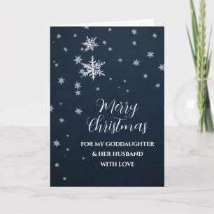 Snow Goddaughter & Her Husband Merry Christmas Card