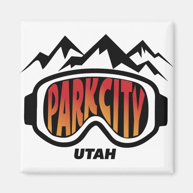 Snow Goggles Park City Utah Travel Ski souvenir Magnet (Front)