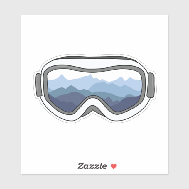 Snow Goggles with View of Mountain Range (Sheet)