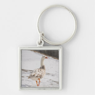 Snow Goose Strut Key Ring