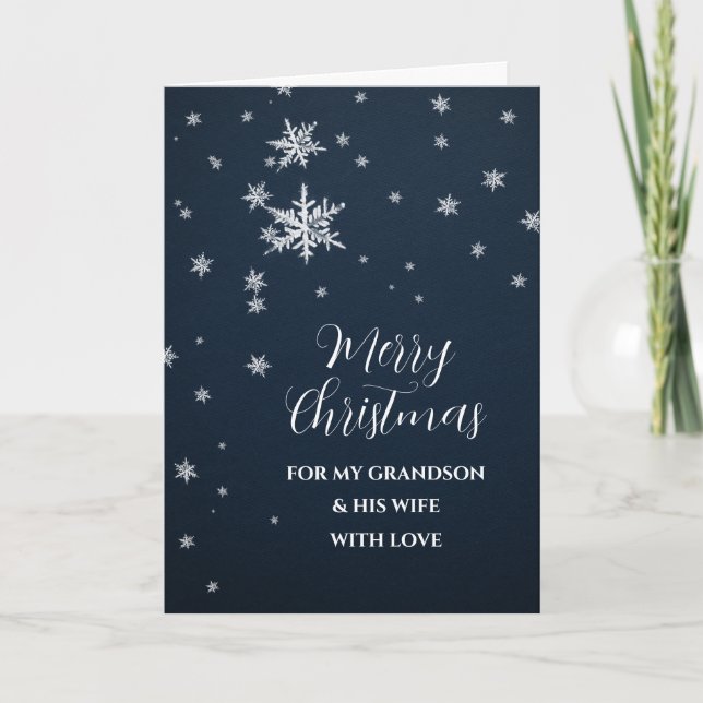 Snow Grandson and His Wife Merry Christmas Card (Front)
