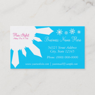 Snow Hair Stylist Snowflake Patter Business Cards