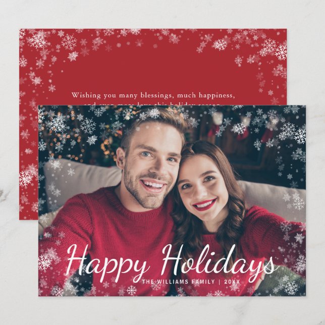 Snow Happy Holidays Christmas (Front/Back)