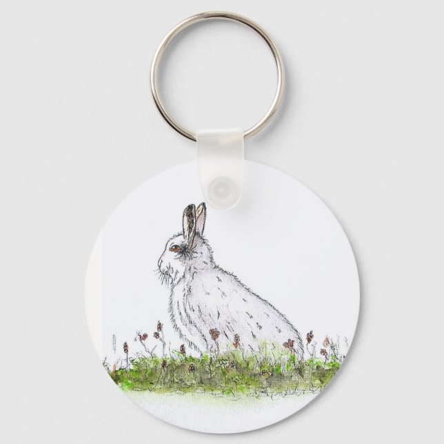Snow Hare Key Ring (Front)