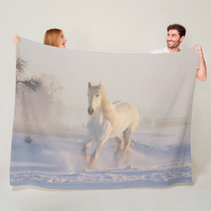 SNOW HORSE FLEECE BLANKET