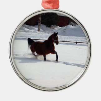 Snow Horse Metal Tree Decoration