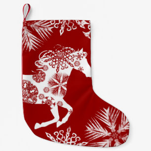 Snow Horse Small Christmas Stocking