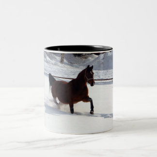 Snow Horse Two-Tone Coffee Mug