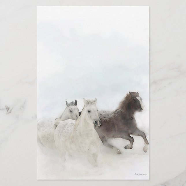 Snow Horses - Stationary Stationery (Front)