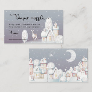 Snow house baby shower diaper raffle  enclosure card