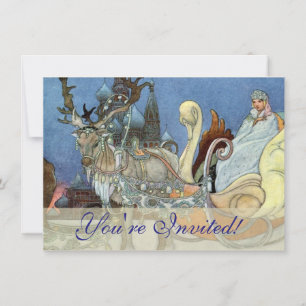 Snow Ice Queen Russian Princess Reindeer Invitation
