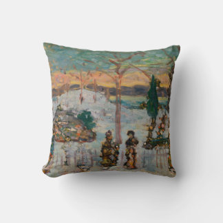 Snow in April by Maurice Prendergast, Vintage Art Cushion