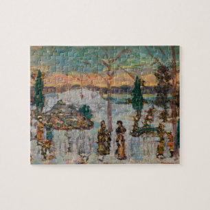 Snow in April by Maurice Prendergast, Vintage Art Jigsaw Puzzle